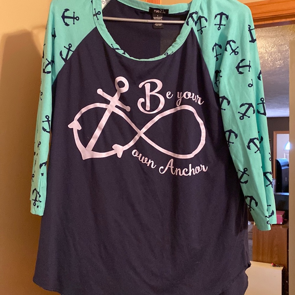 Rue 21 Be Your Own Anchor Baseball Tee